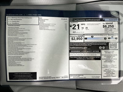 2026 Land Rover Range Rover Velar Autobiography