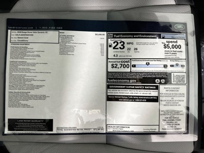 2026 Land Rover Range Rover Velar Dynamic SE