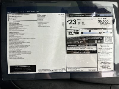 2026 Land Rover Range Rover Velar Dynamic SE