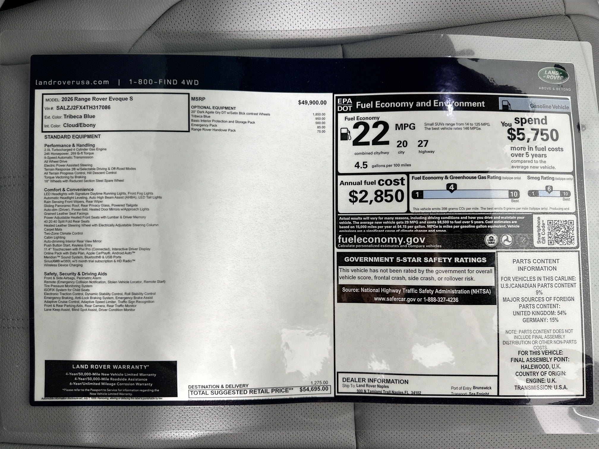 2026 Land Rover Range Rover Evoque S