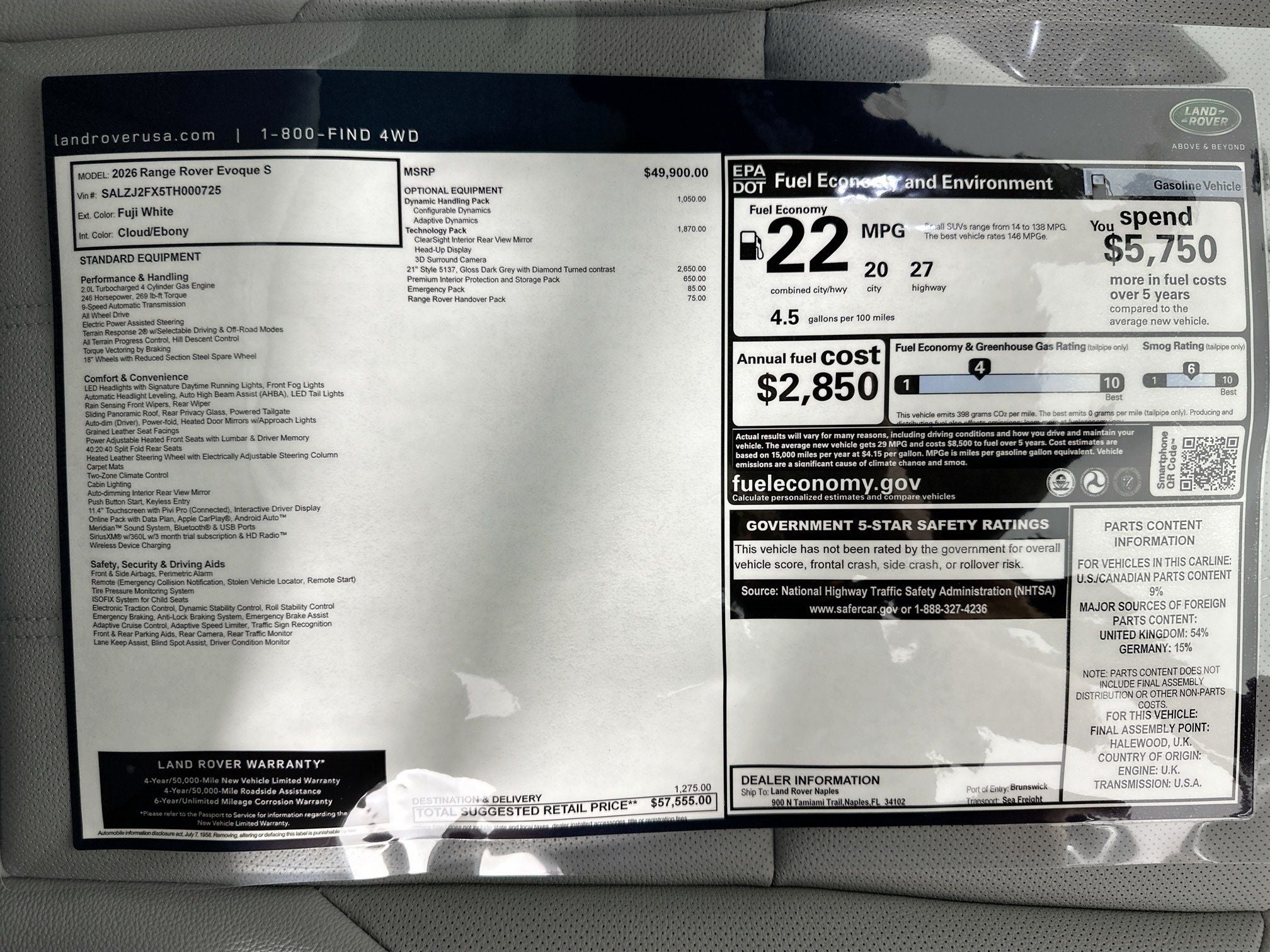 2026 Land Rover Range Rover Evoque S