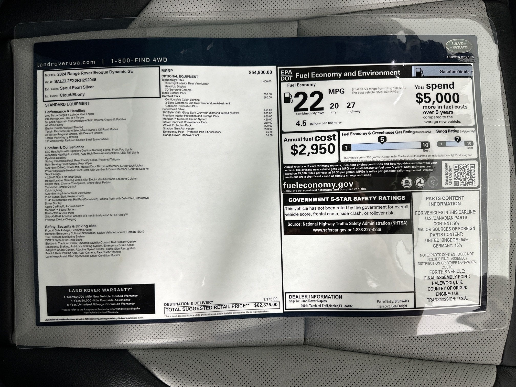 2024 Land Rover Range Rover Evoque Dynamic