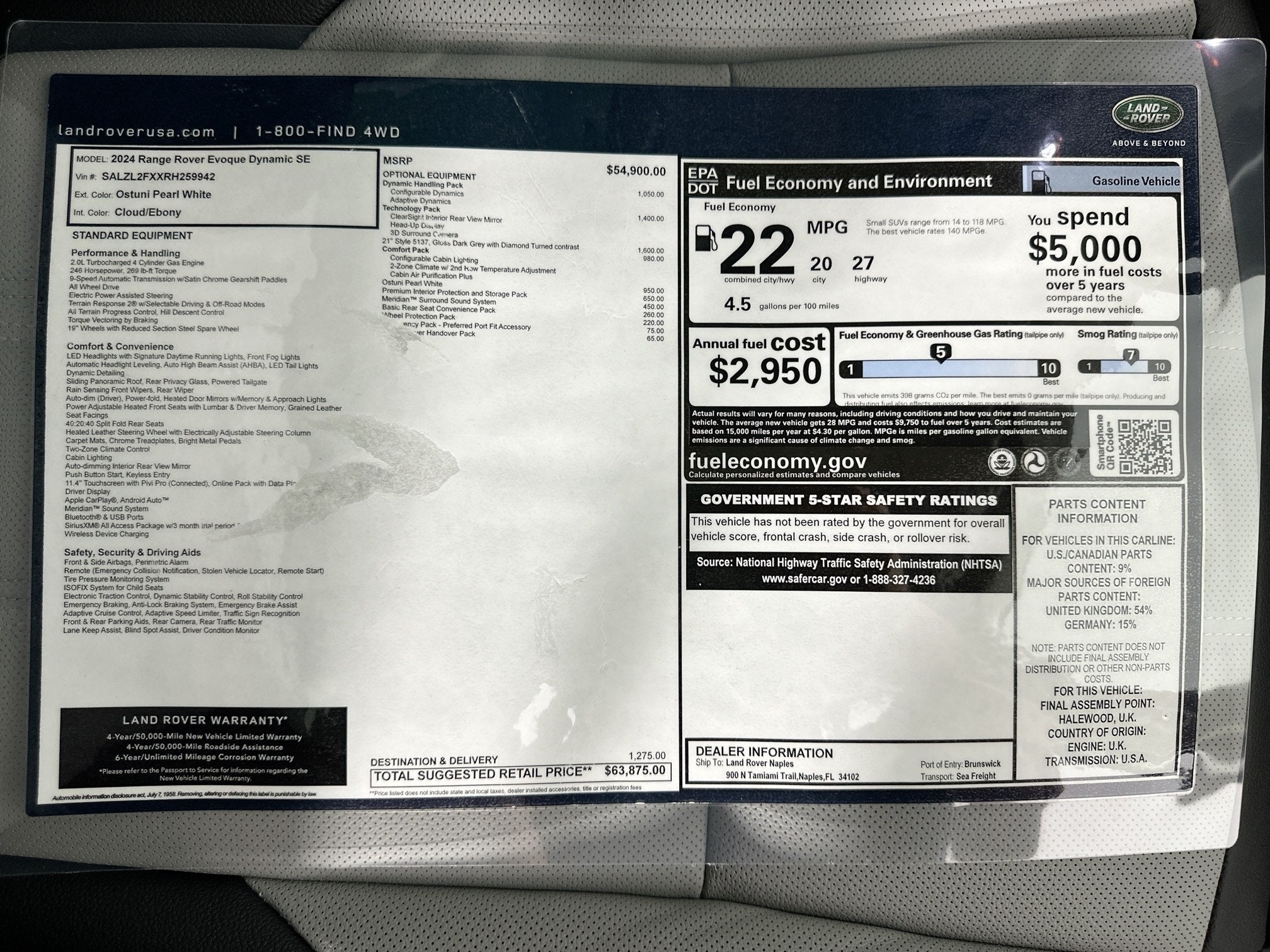 2024 Land Rover Range Rover Evoque Dynamic