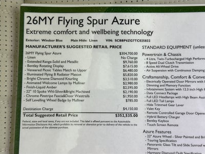 2026 Bentley Flying Spur Azure