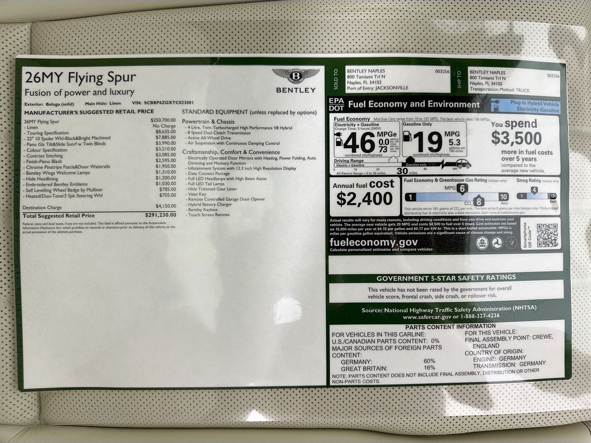 2026 Bentley Flying Spur Base