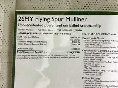 2026 Bentley Flying Spur Mulliner