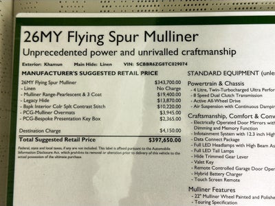 2026 Bentley Flying Spur Mulliner