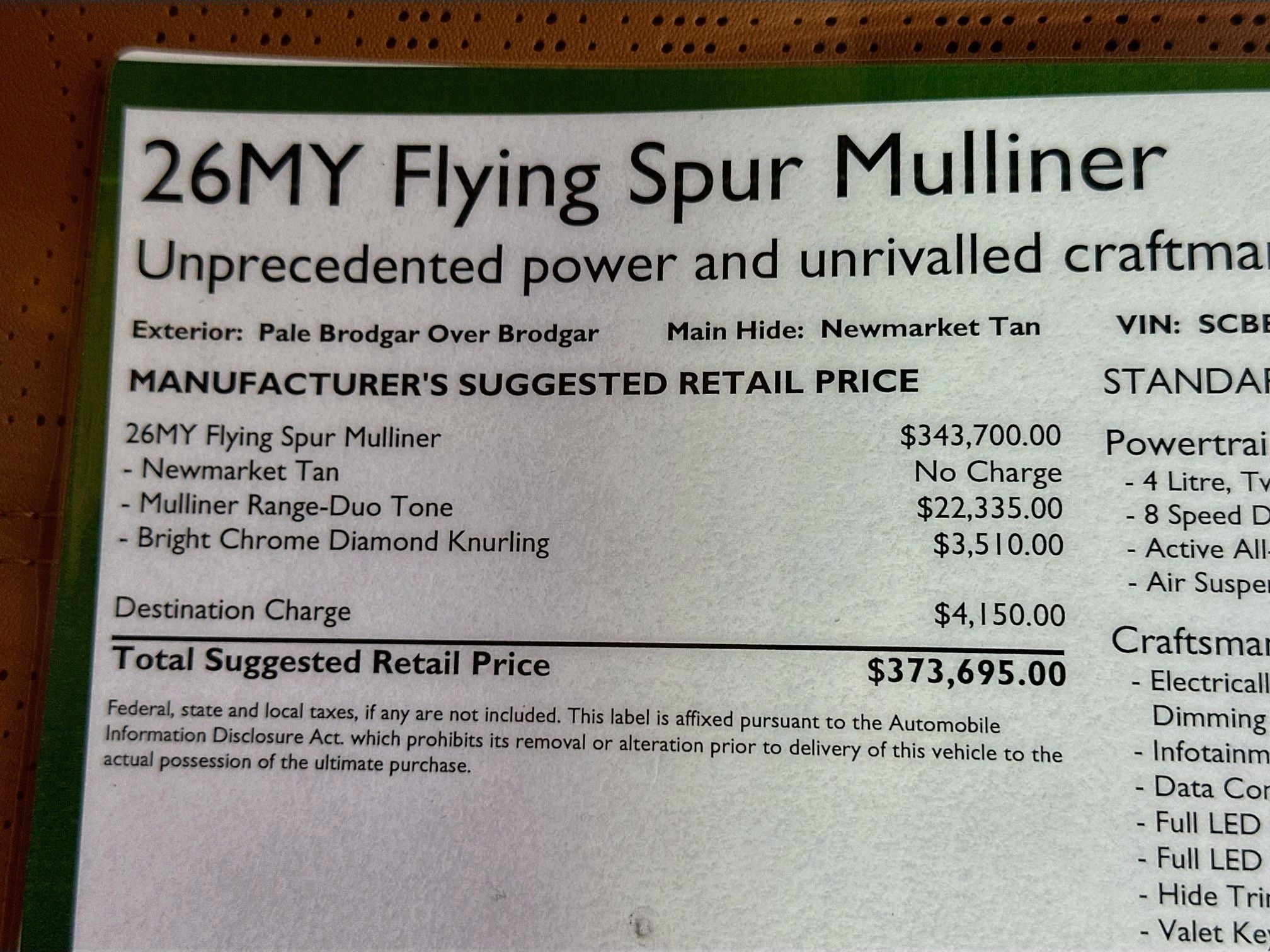 2026 Bentley Flying Spur Mulliner
