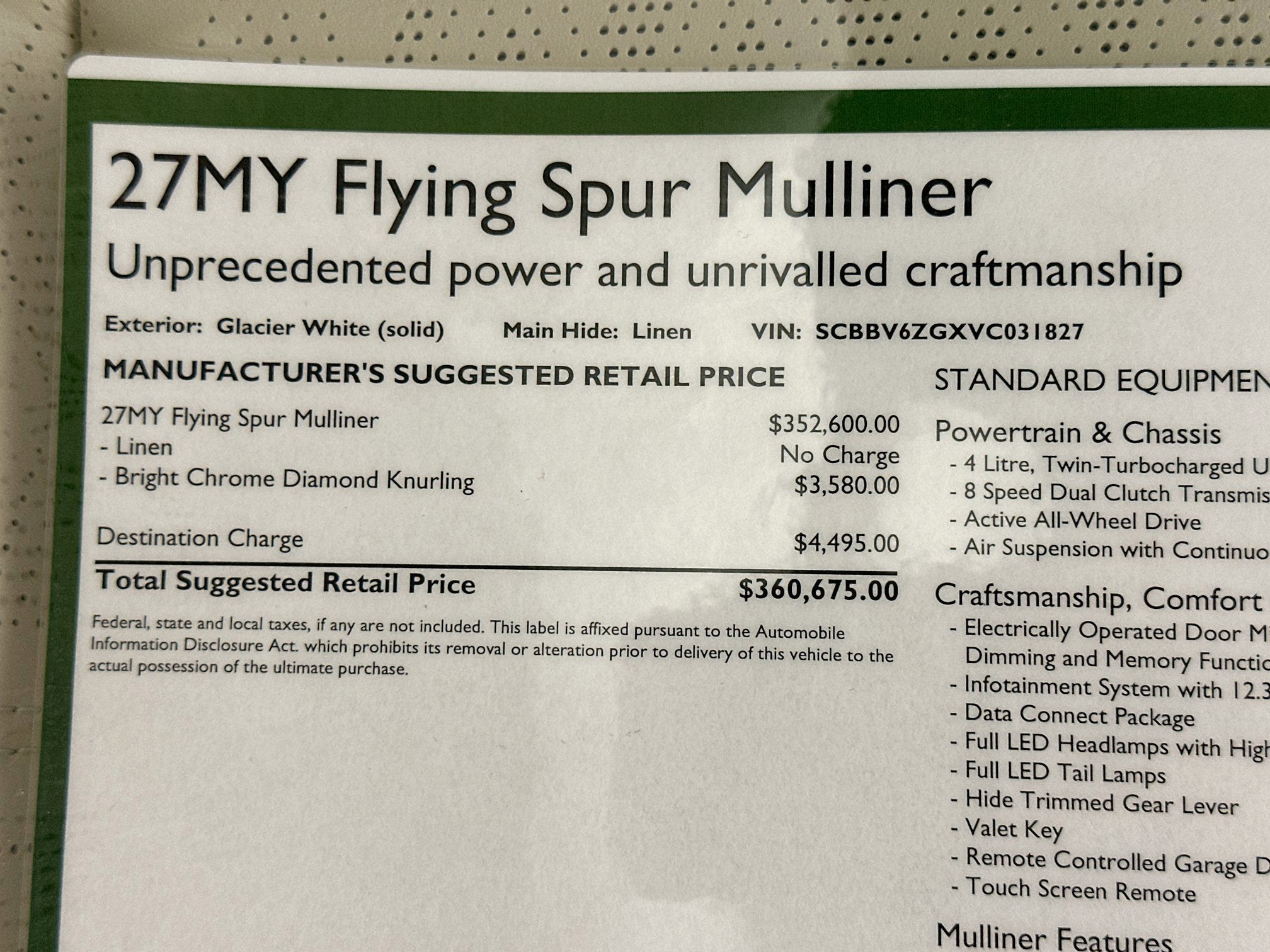 2027 Bentley Flying Spur Mulliner
