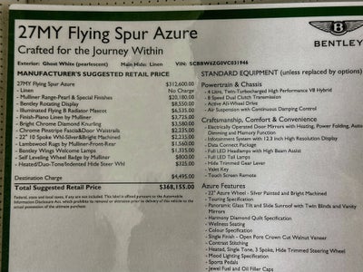 2027 Bentley Flying Spur Azure