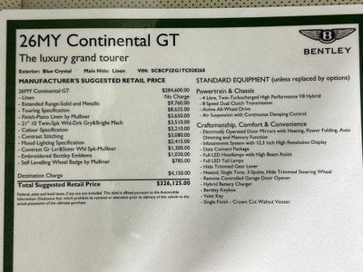2026 Bentley Continental GT Base