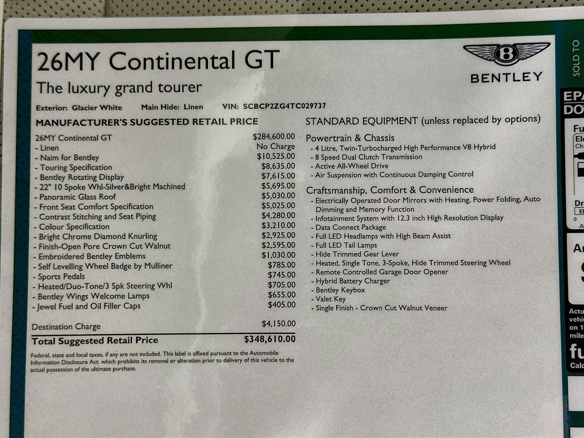 2026 Bentley Continental GT Base