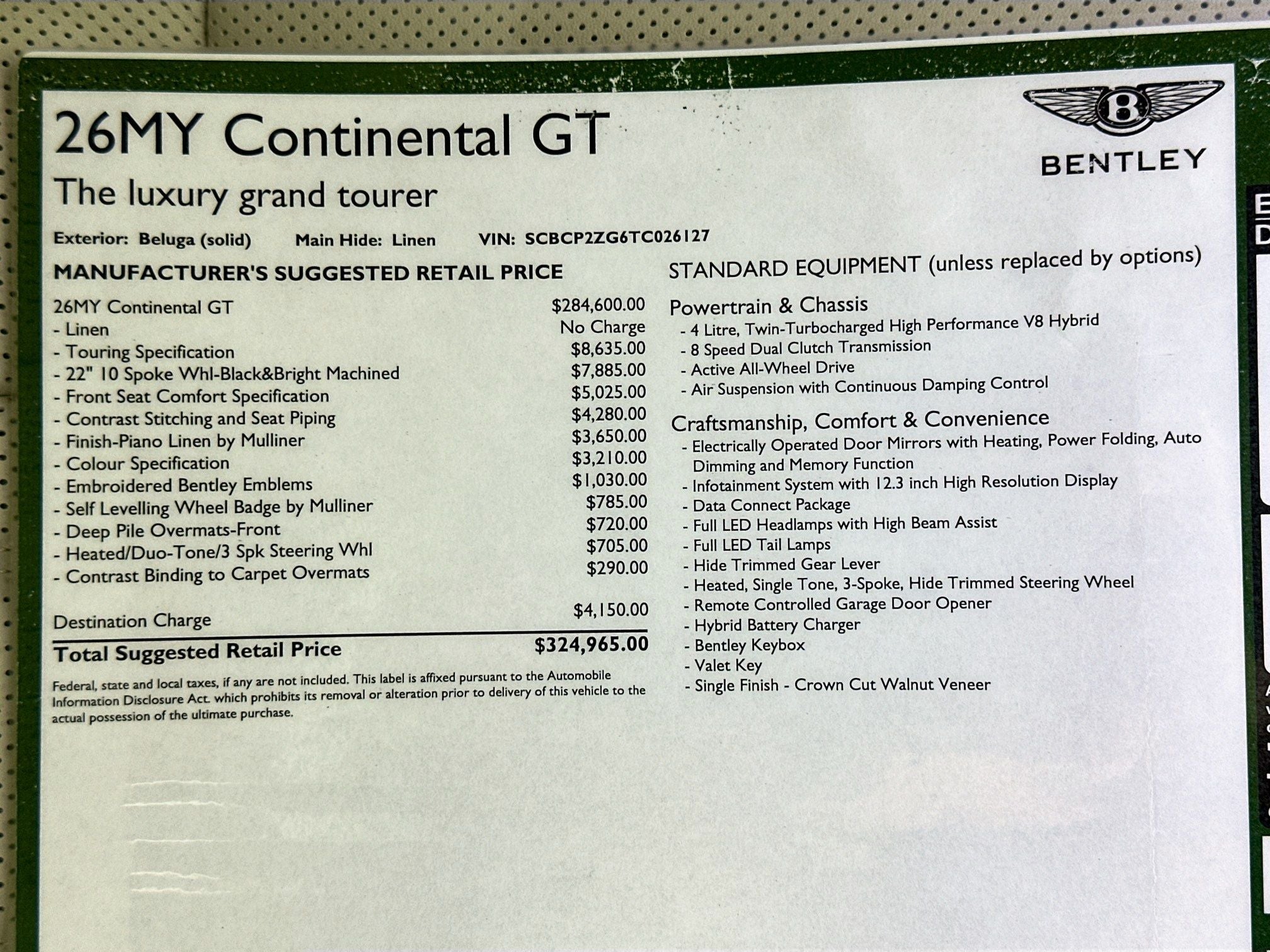 2026 Bentley Continental GT Base