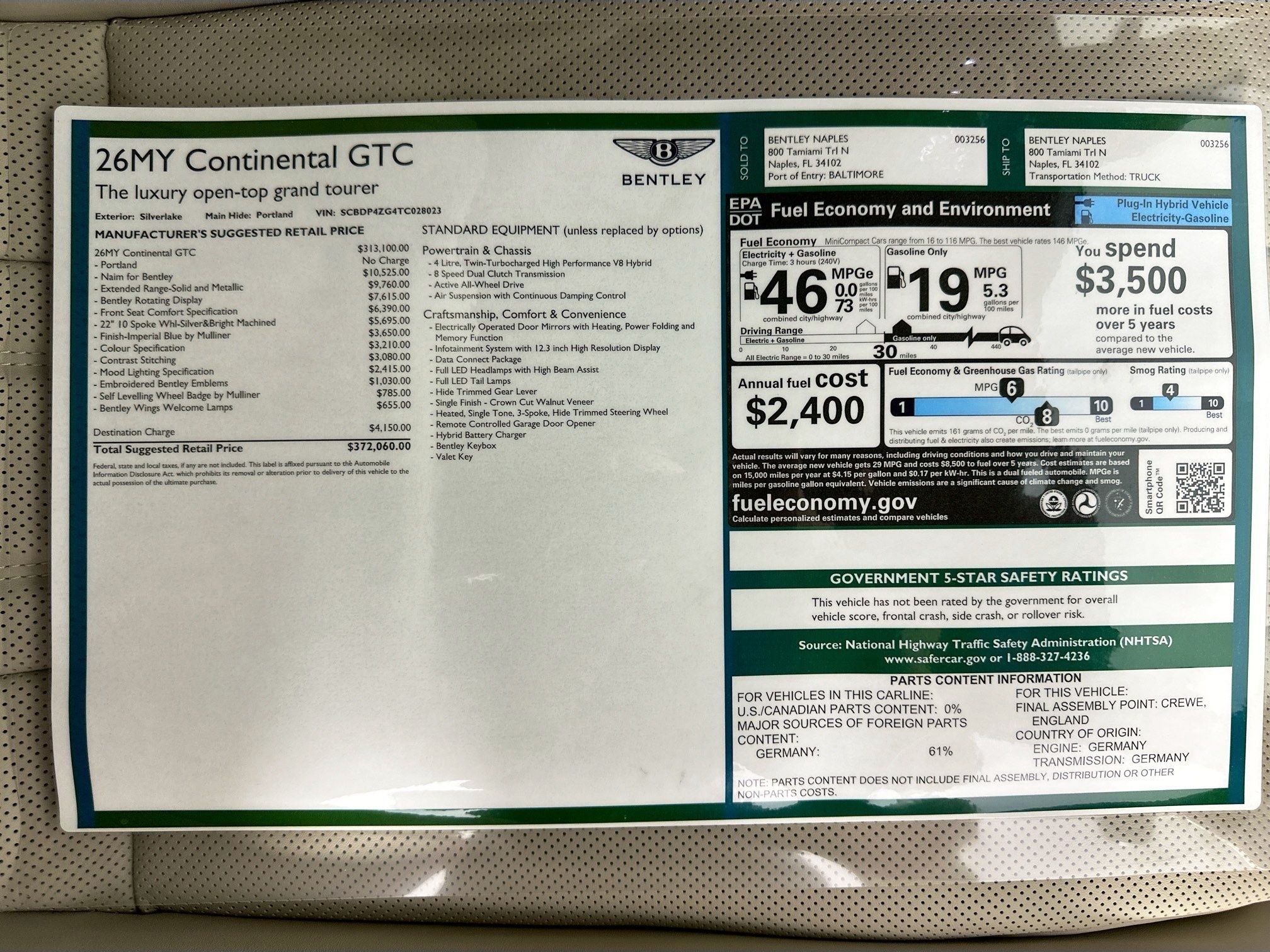 2026 Bentley Continental GTC Base