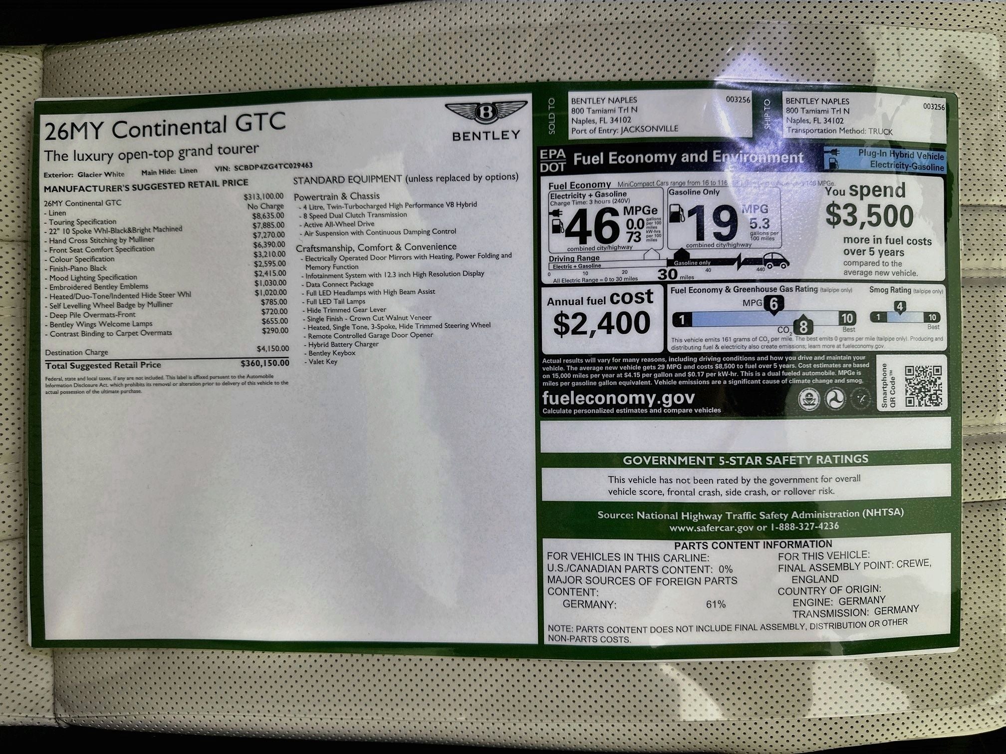 2026 Bentley Continental GTC Base