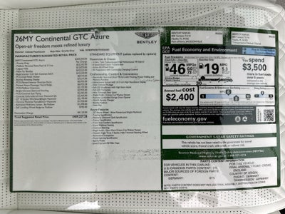 2026 Bentley Continental GTC Azure