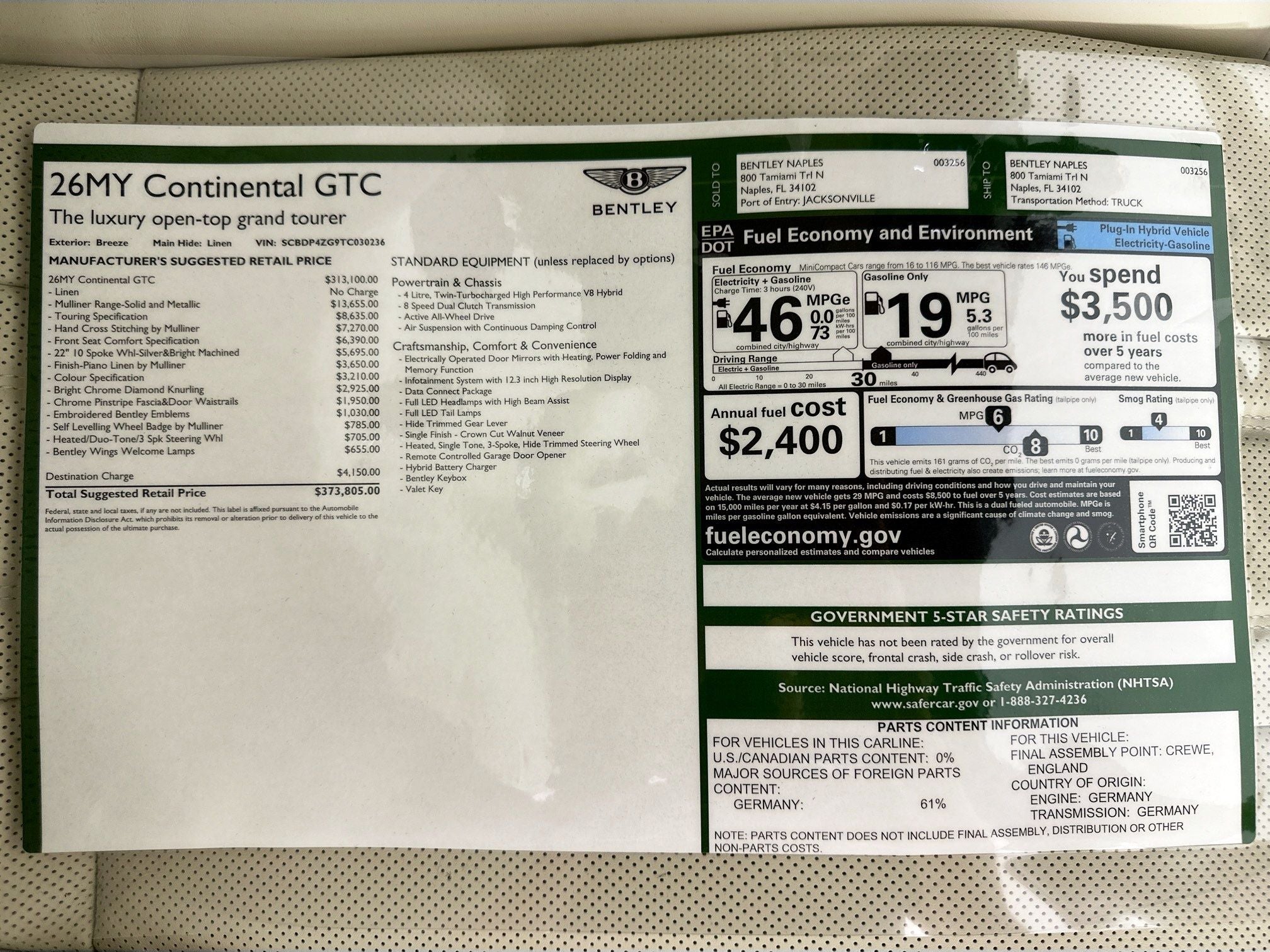 2026 Bentley Continental GTC Base