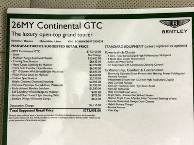 2026 Bentley Continental GTC Base