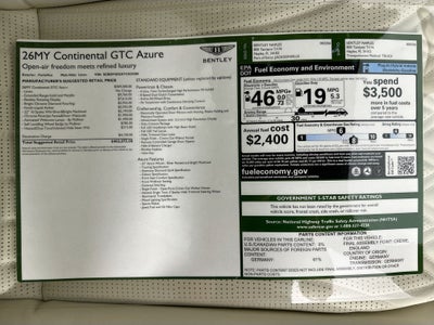 2026 Bentley Continental GTC Azure
