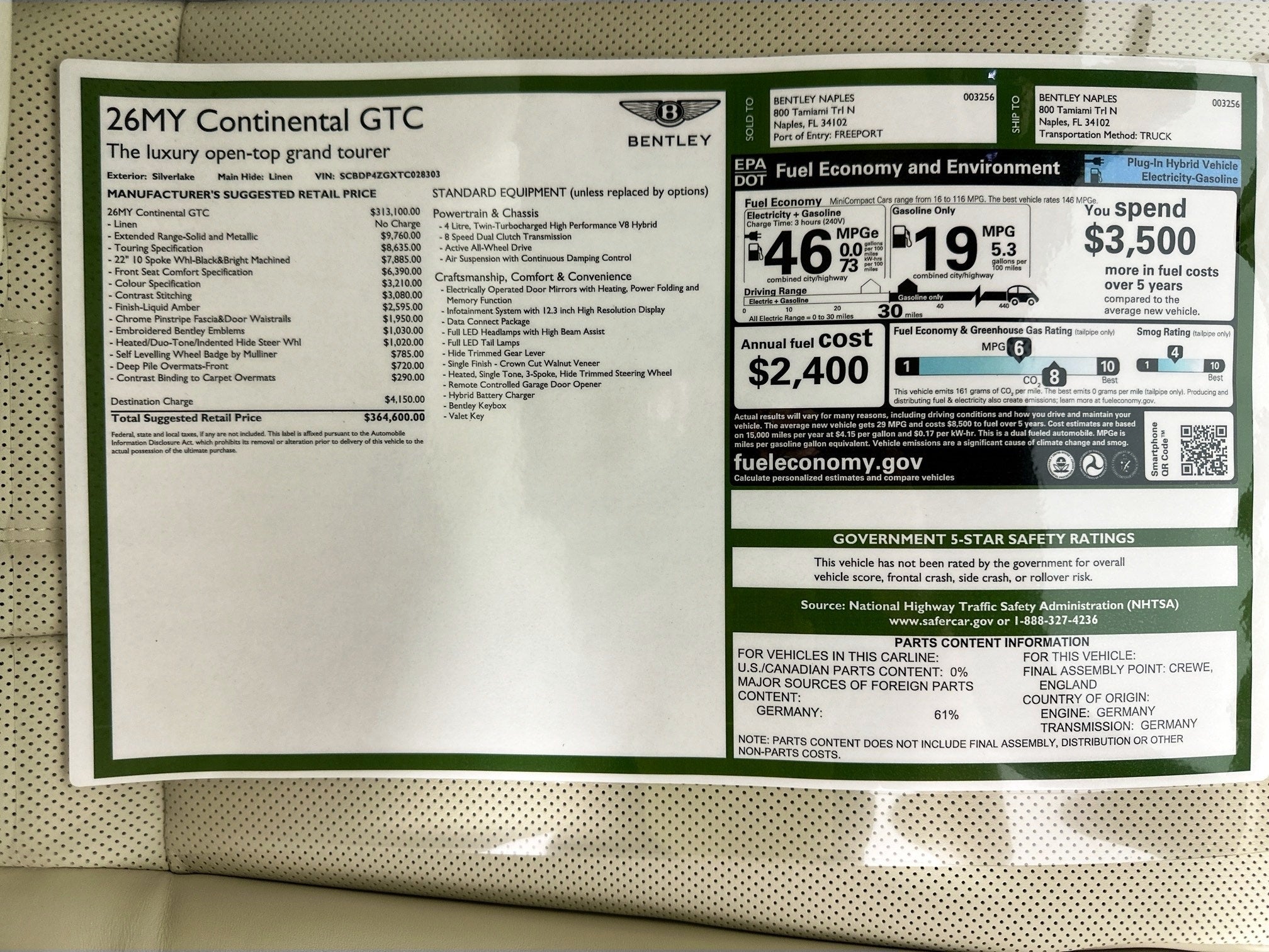 2026 Bentley Continental GTC Base