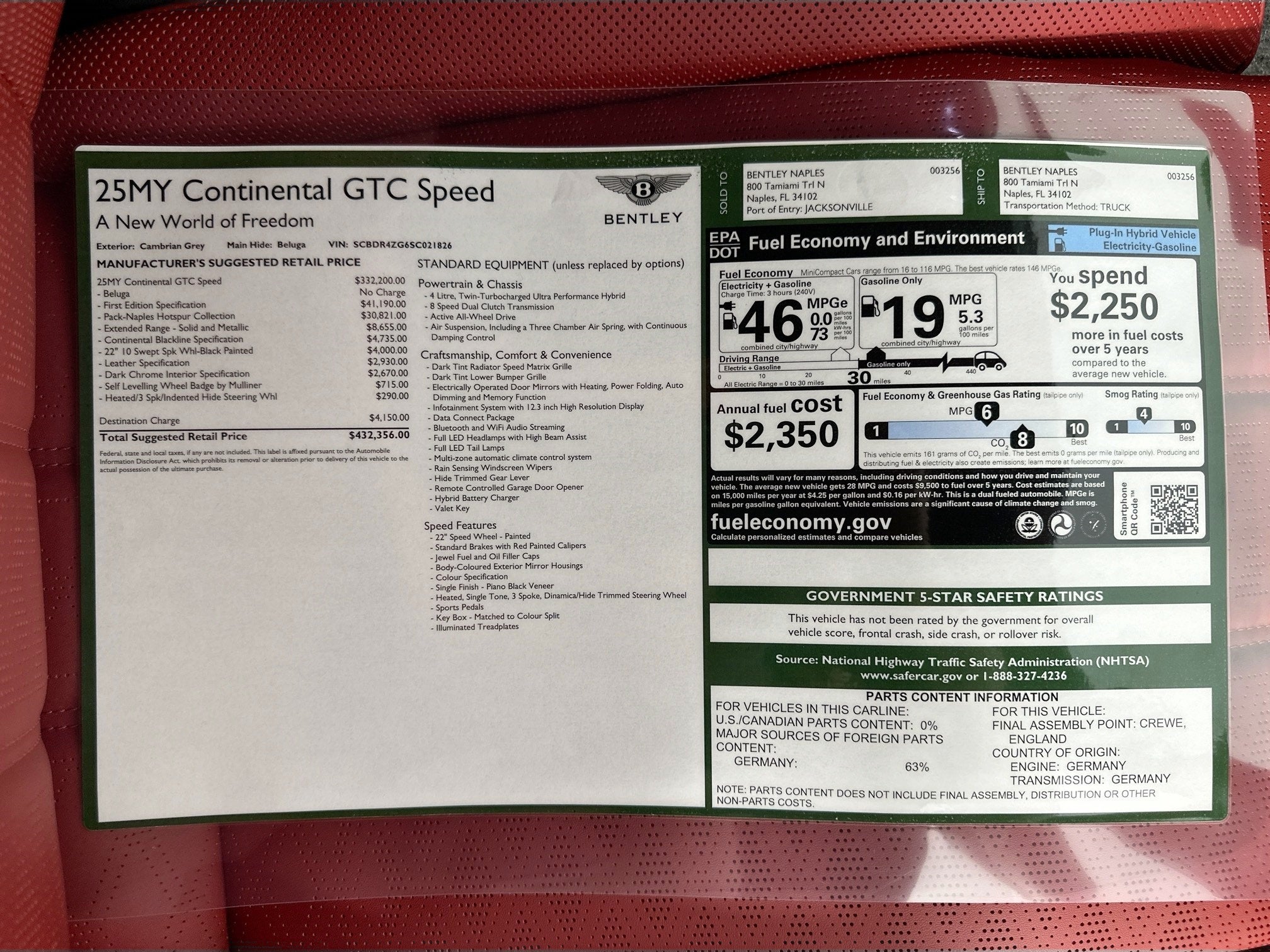 2025 Bentley Continental GTC Naples Edition