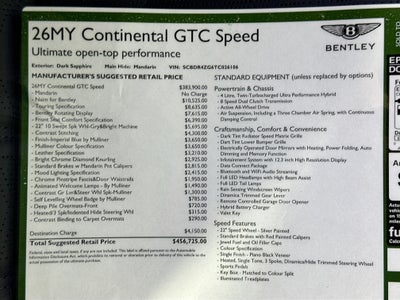 2026 Bentley Continental GTC Speed