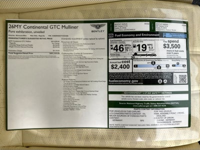 2026 Bentley Continental GTC Mulliner