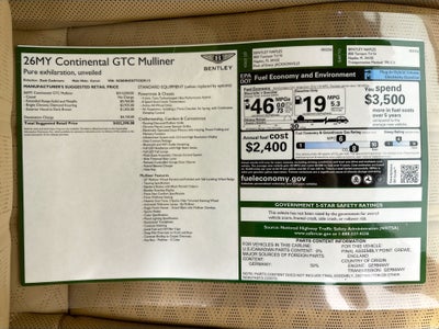 2026 Bentley Continental GTC Mulliner