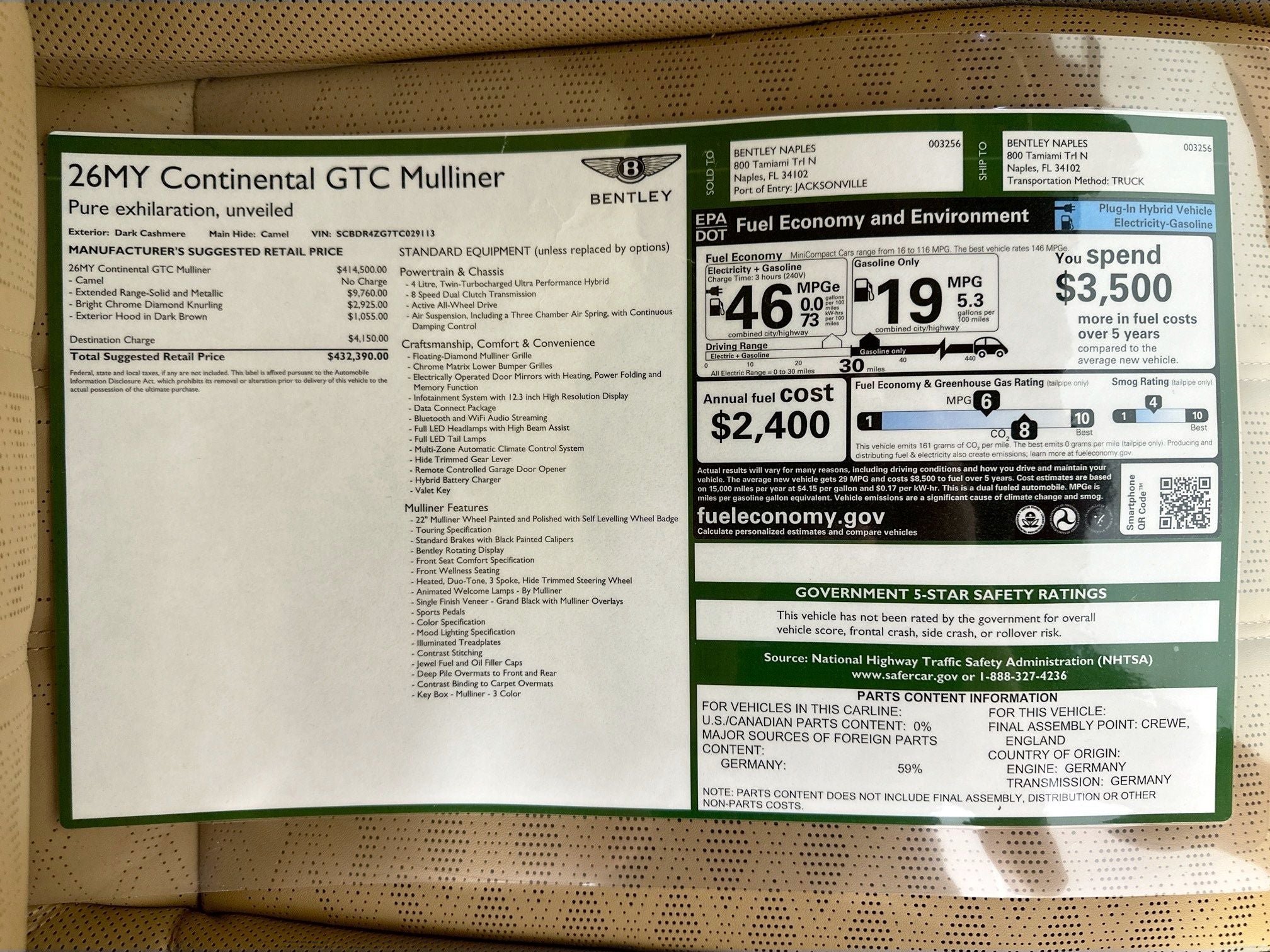 2026 Bentley Continental GTC Mulliner
