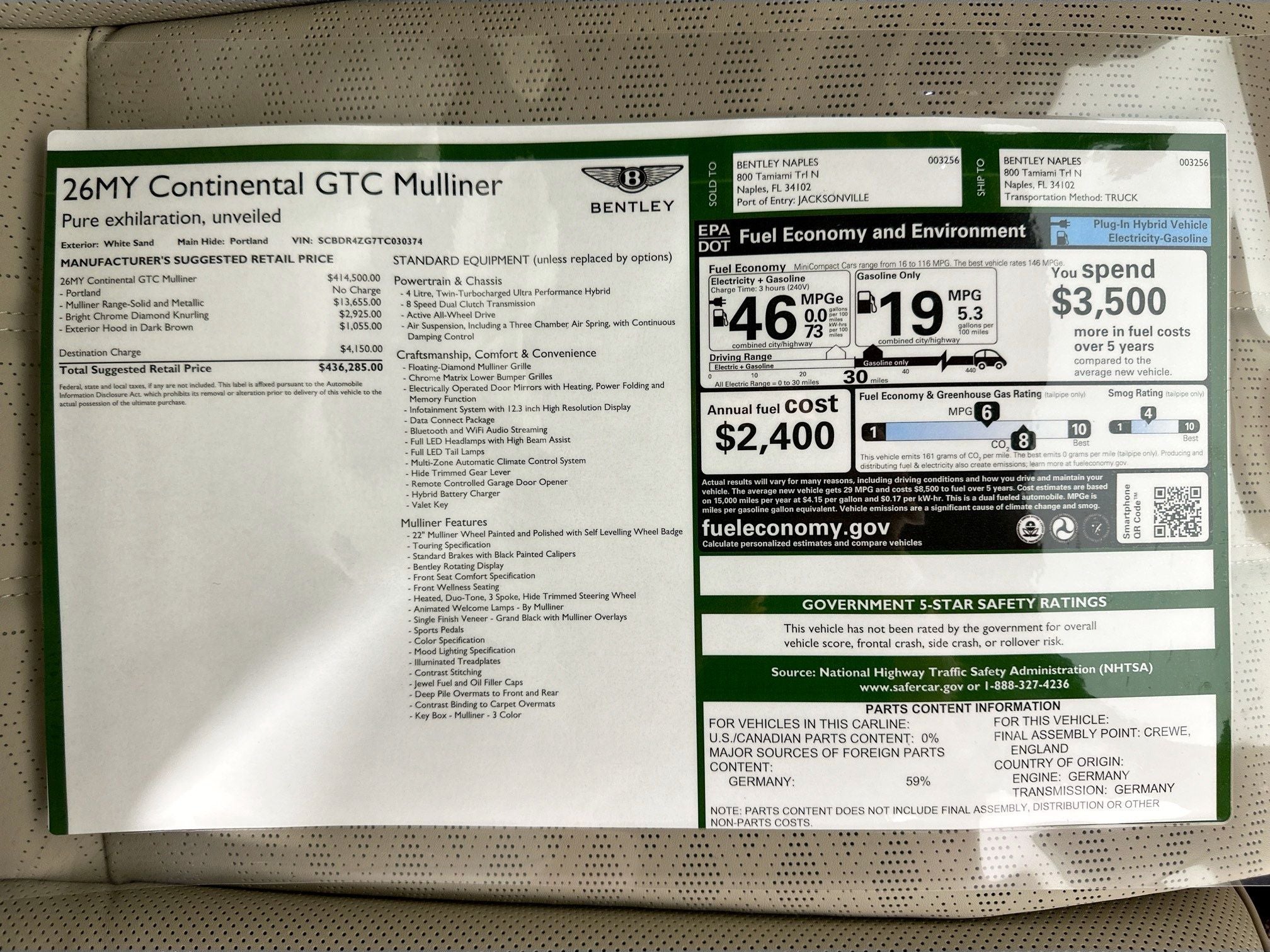 2026 Bentley Continental GTC Mulliner