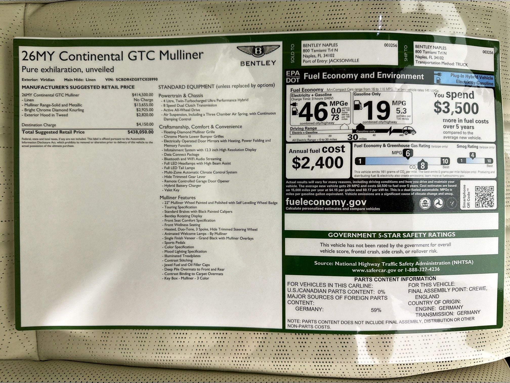 2026 Bentley Continental GTC Mulliner