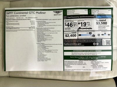 2026 Bentley Continental GTC Mulliner