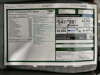2027 Bentley Continental GTC Speed