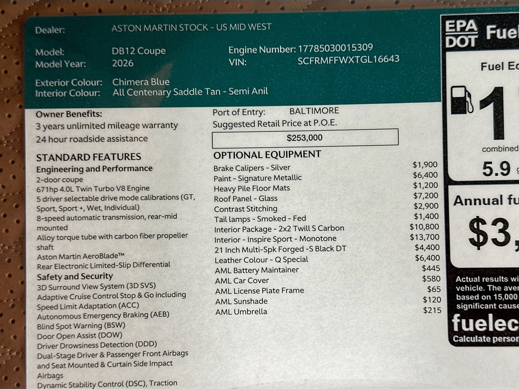 2026 Aston Martin DB12 Coupe