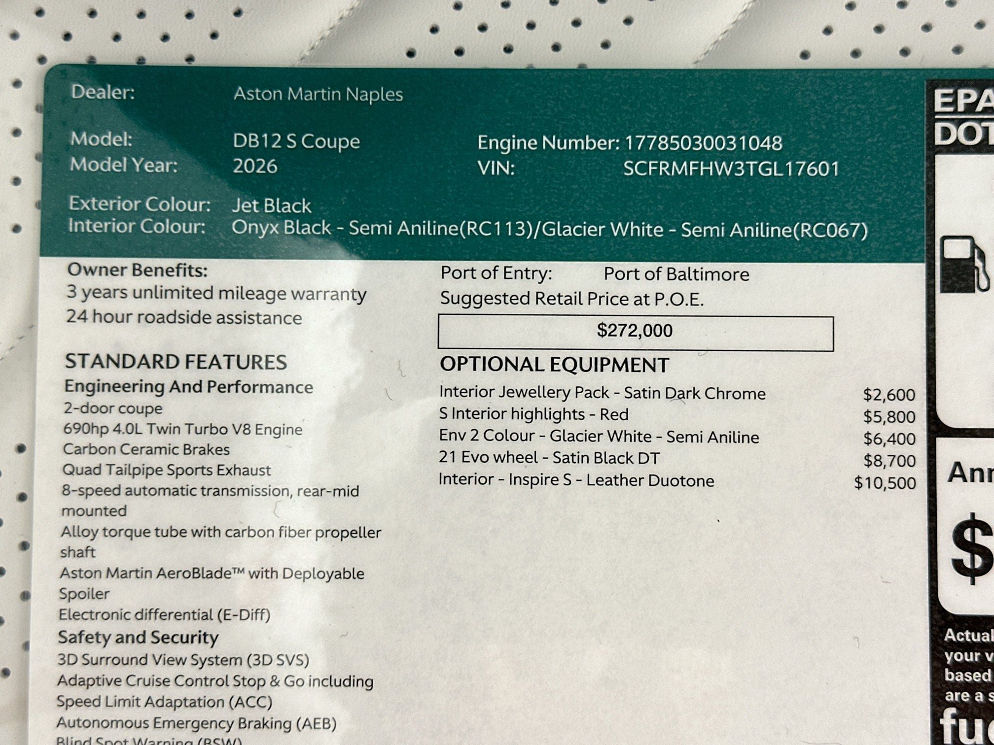 2026 Aston Martin DB12 S