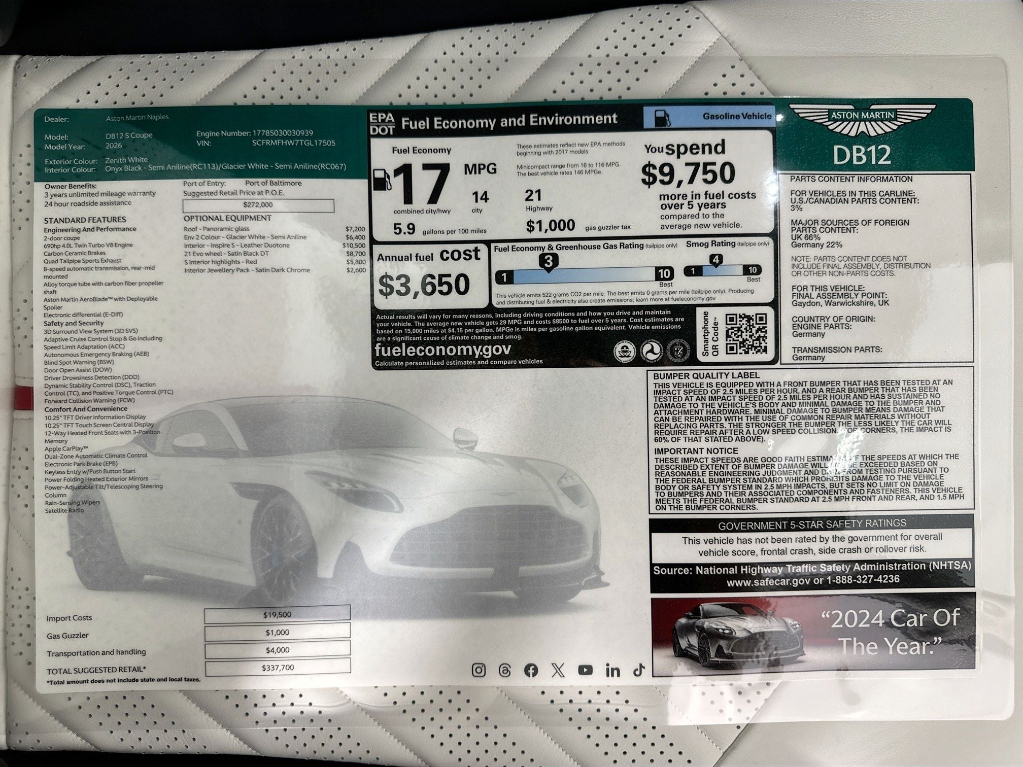 2026 Aston Martin DB12 S