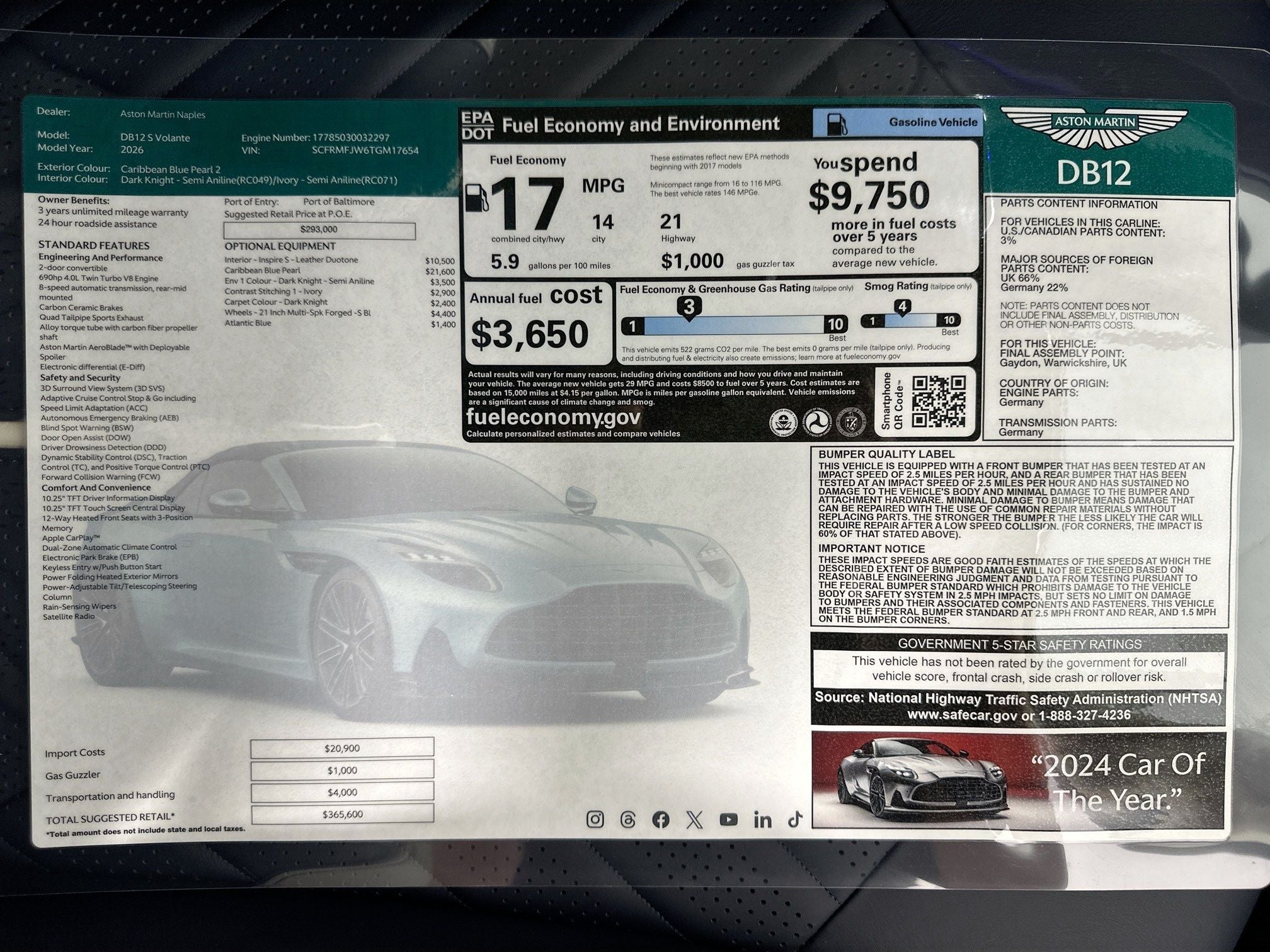 2026 Aston Martin DB12 Volante S