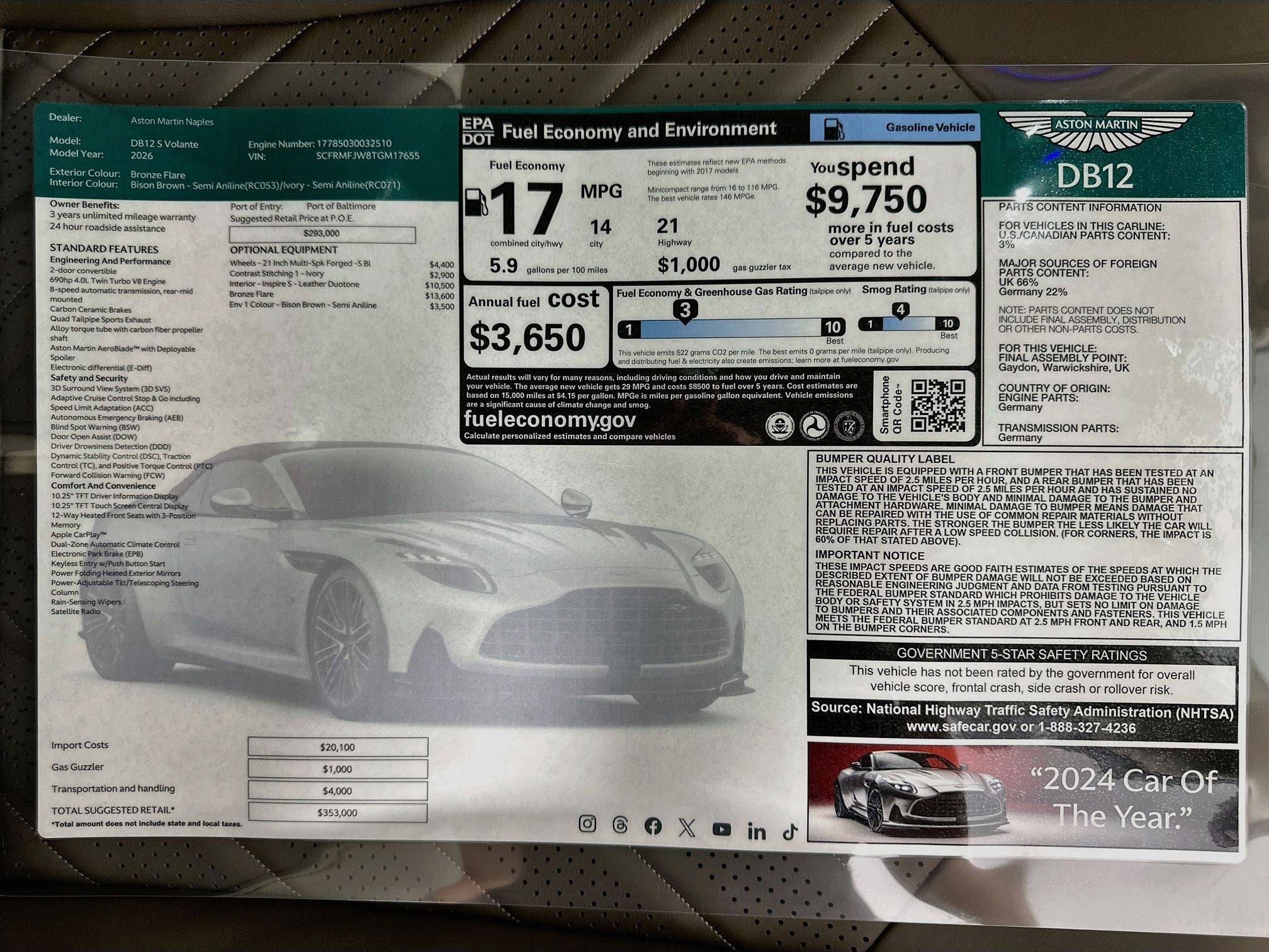 2026 Aston Martin DB12 Volante S
