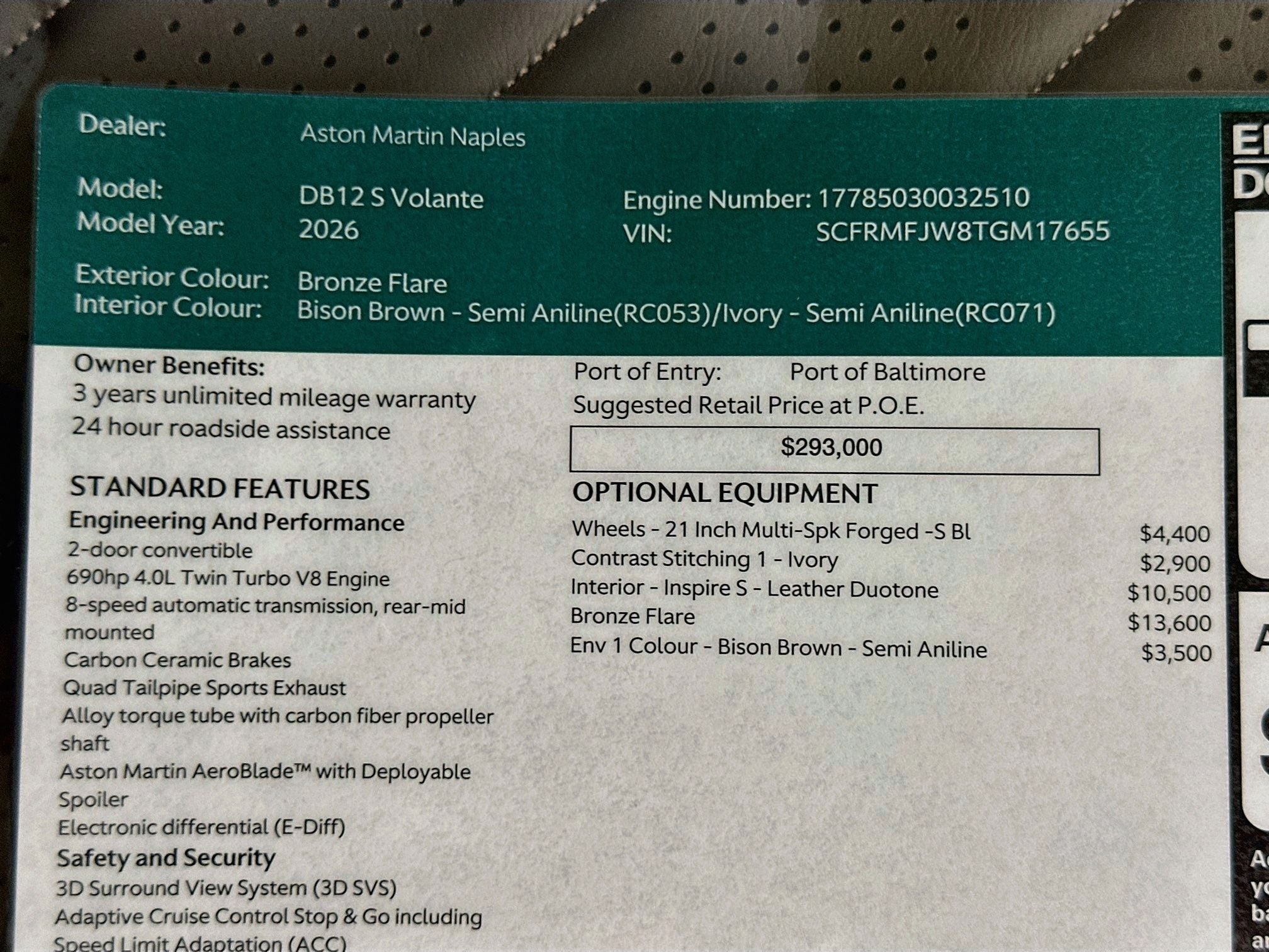 2026 Aston Martin DB12 Volante S