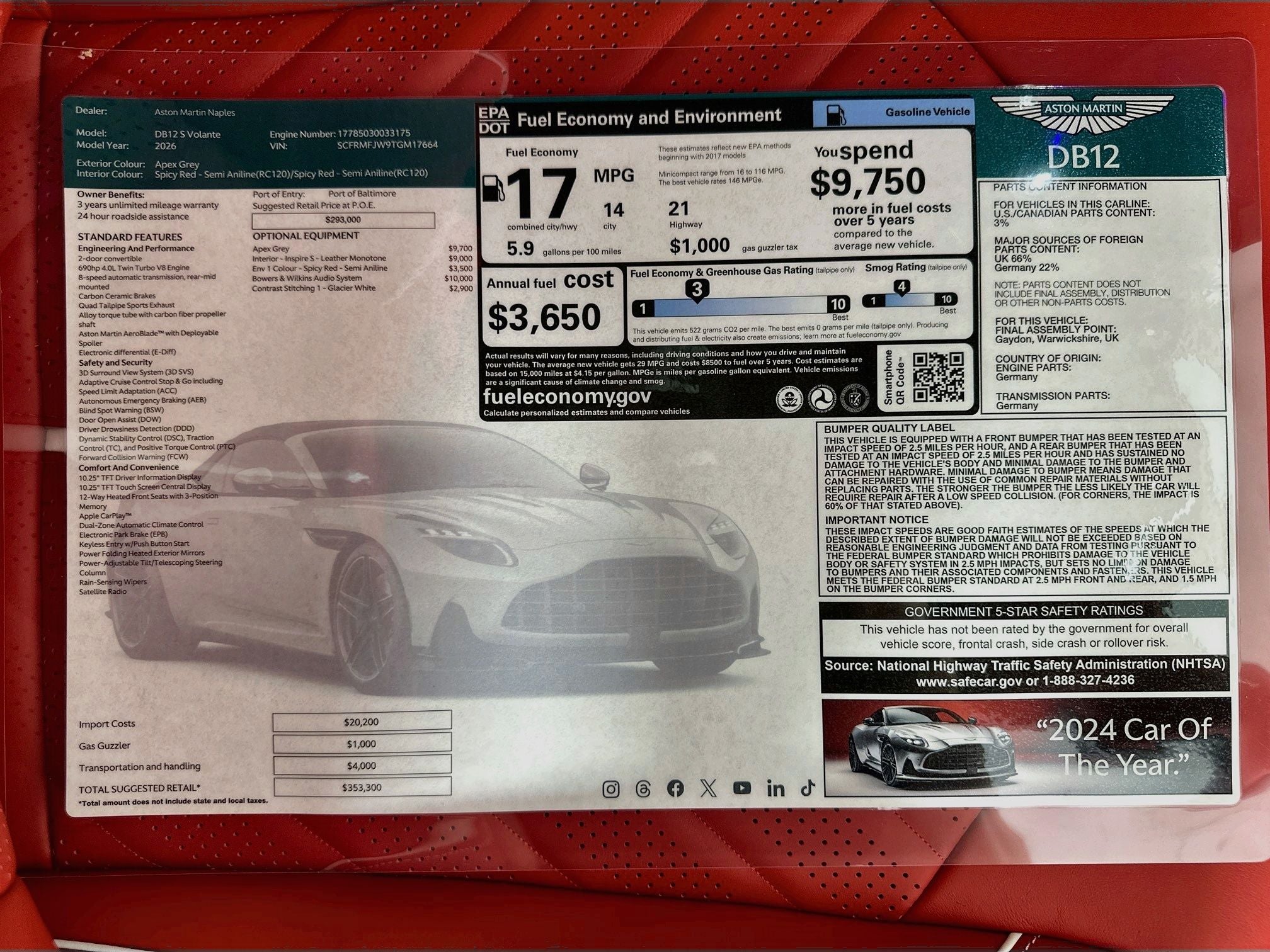 2026 Aston Martin DB12 S Volante