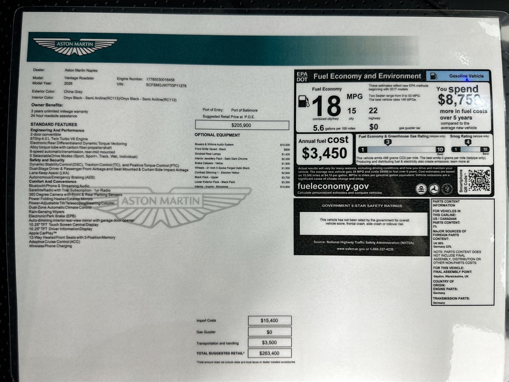2026 Aston Martin Vantage Roadster
