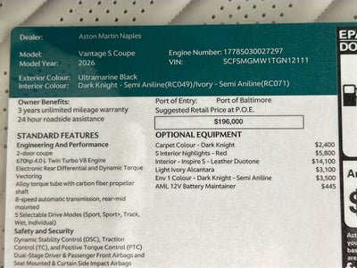 2026 Aston Martin Vantage S