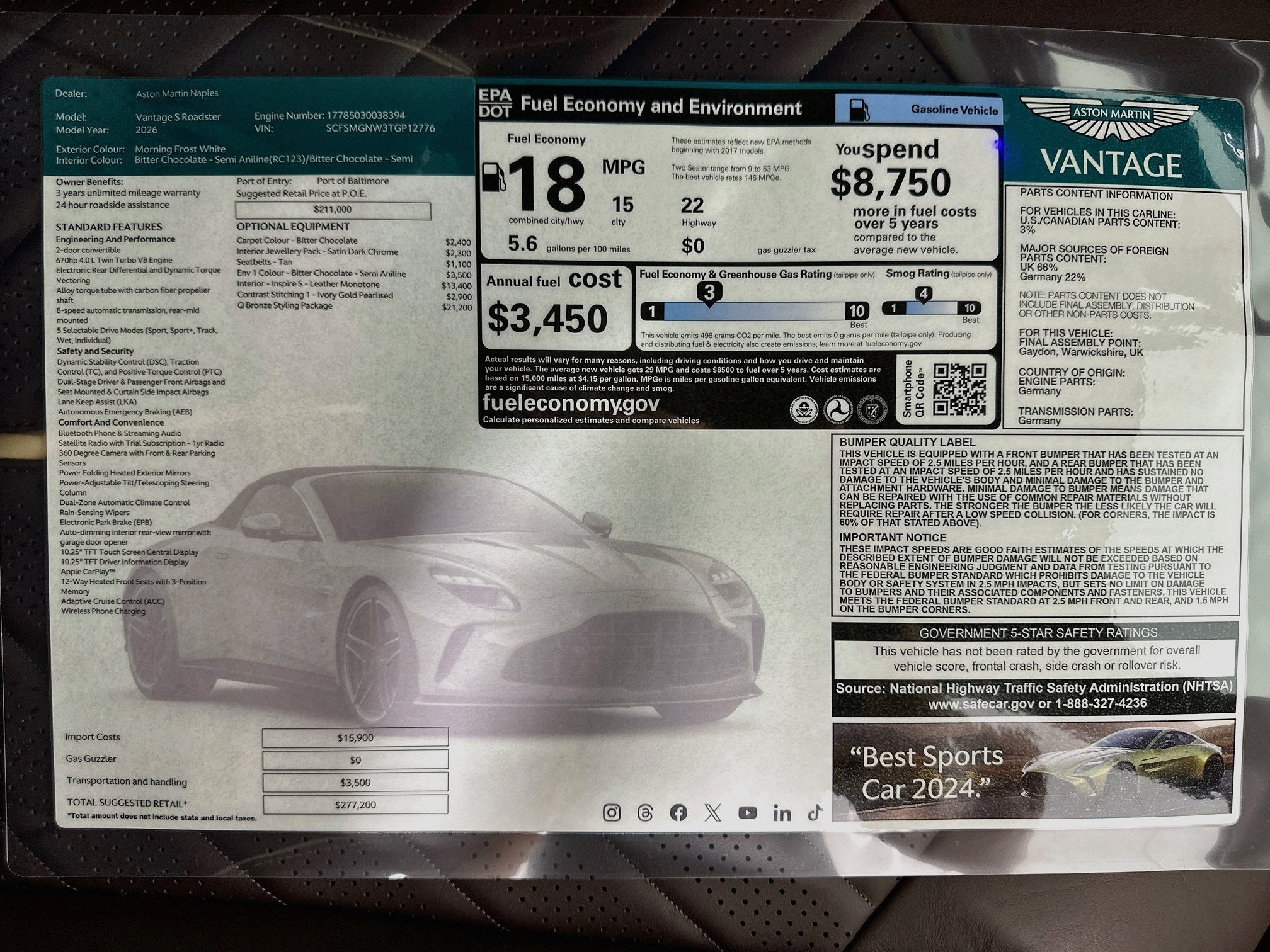 2026 Aston Martin Vantage S Roadster
