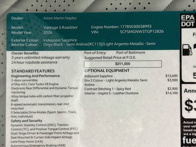 2026 Aston Martin Vantage S Roadster