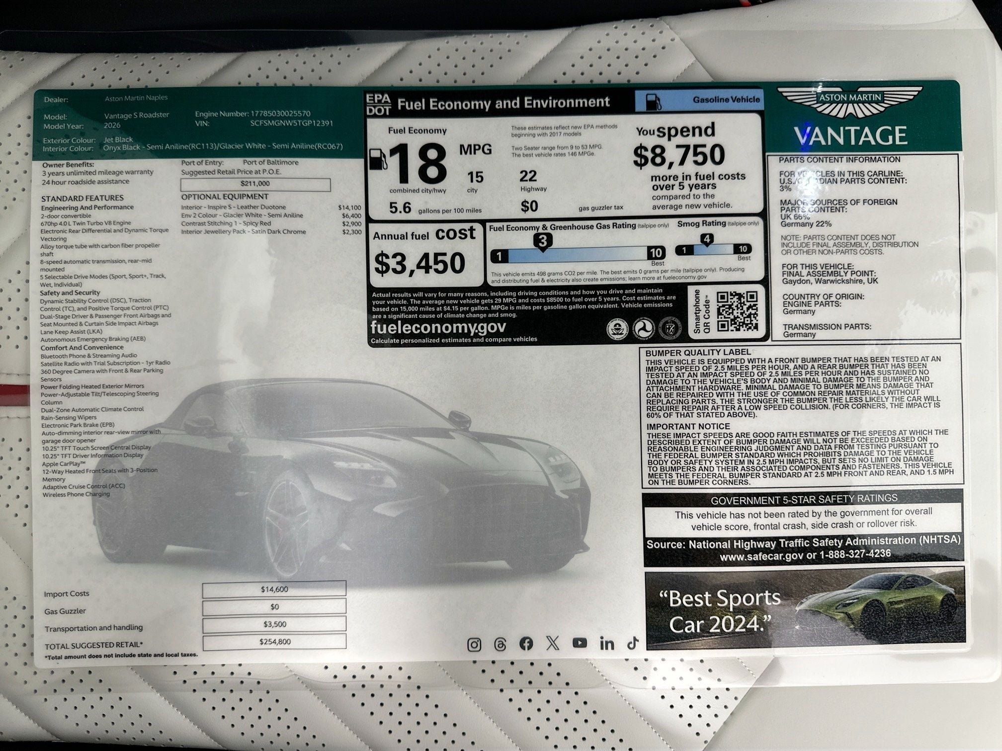 2026 Aston Martin Vantage S Roadster