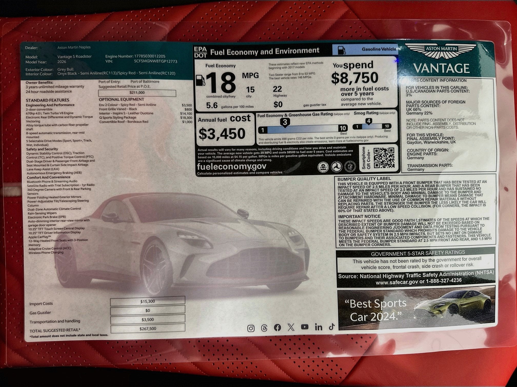 2026 Aston Martin Vantage S Roadster