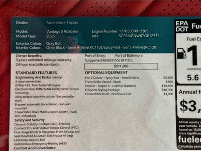 2026 Aston Martin Vantage S Roadster