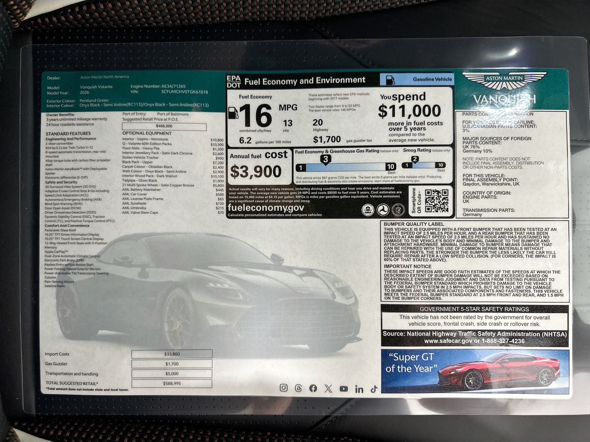 2026 Aston Martin Vanquish Volante
