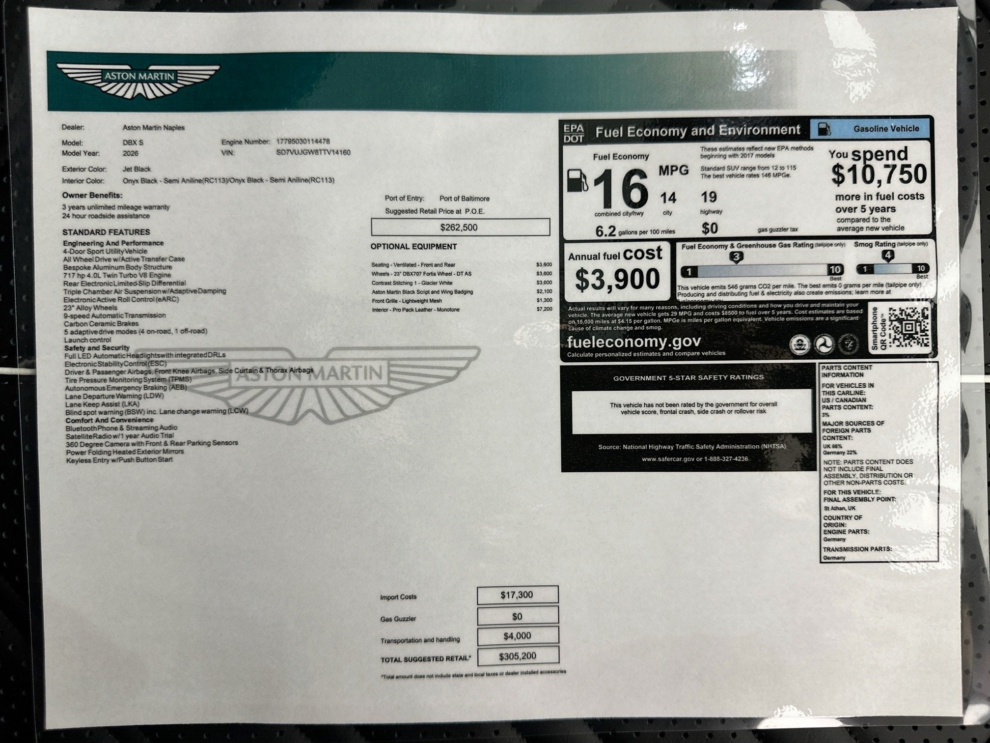2026 Aston Martin DBX S Base