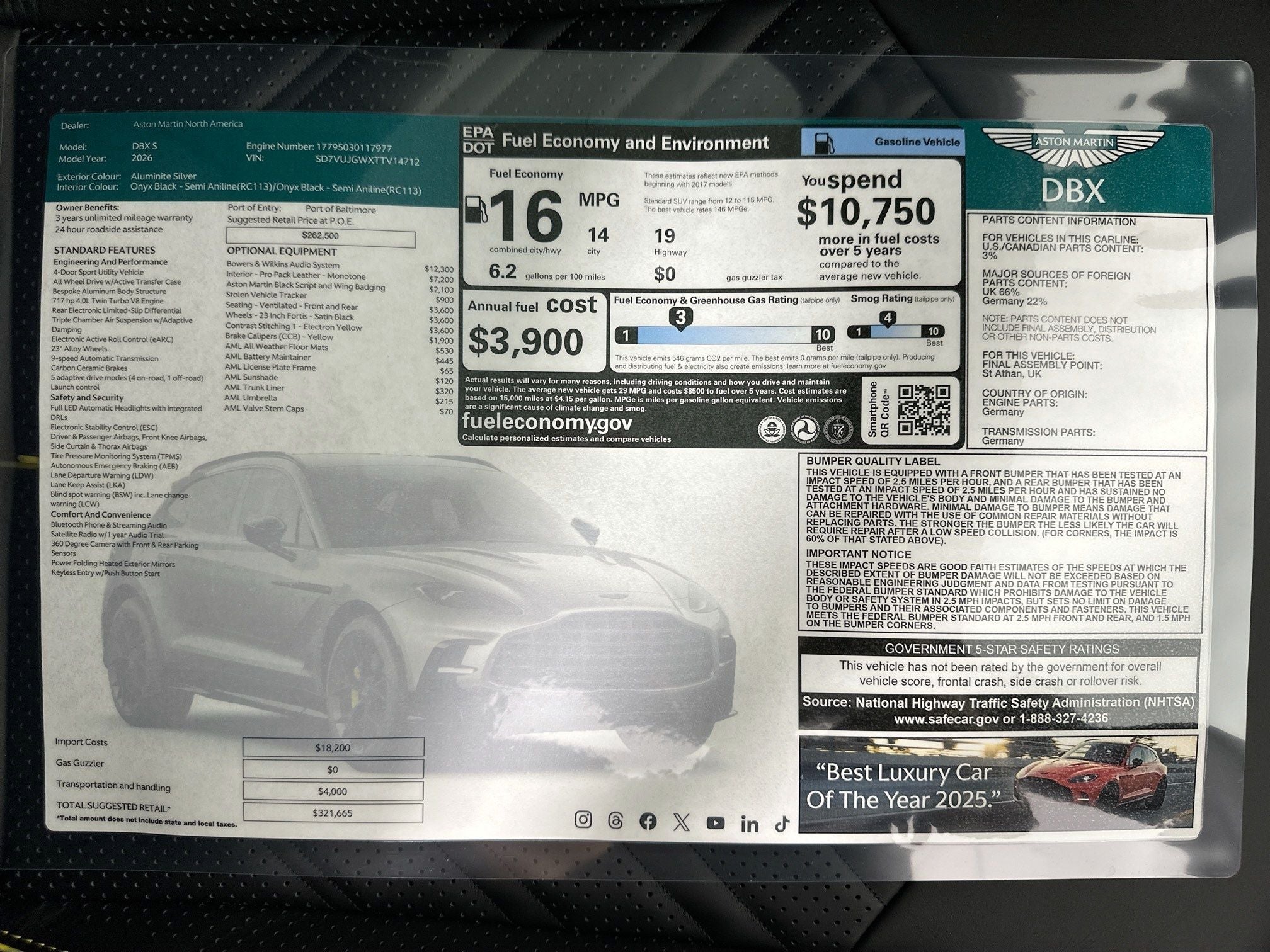 2026 Aston Martin DBX S